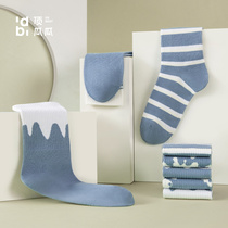 Top melon spring and summer ladies cotton sports socks top-up breathable and comfortable womens socks fresh stripes 5 pairs