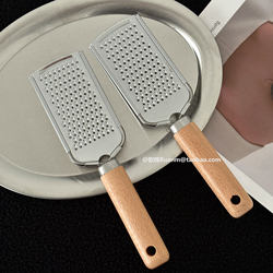 Ruan Cheese Grater Japanese-Style Wooden Handle Stainless Steel Cheese Shredder Cheese Grater Household Baking Tool