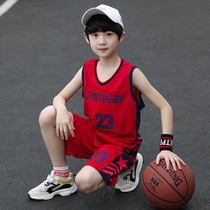 Boys sports suits big childrens summer quick-drying clothes boys sleeveless vest summer clothes childrens basketball clothes No. 23