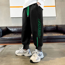 Boys letter printing casual trousers spring and autumn models 2022 new net red leggings in the big childrens sweatpants sports trend