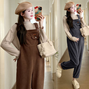 Autumn and winter overalls for pregnant women european cotton lint thickened