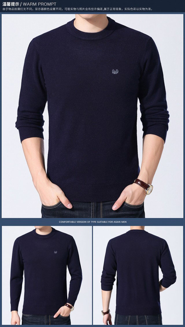 Áo len nam mùa đông mới trung niên Màu áo len cashmere cổ chữ V dày áo len ấm áp áo len cha quần áo mùa đông nam giới