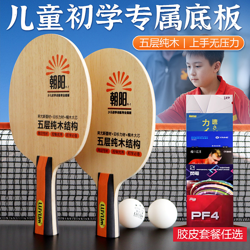 Подлинная ракетка для настольного тенниса LUYUE Lu Yue Chaoyang R1 из чистого дерева для начинающих детей, базовая пластина ракетки для настольного тенниса из чистого дерева Изображение 1