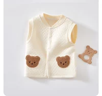 Удерживающий тепло желтый жилет, с медвежатами