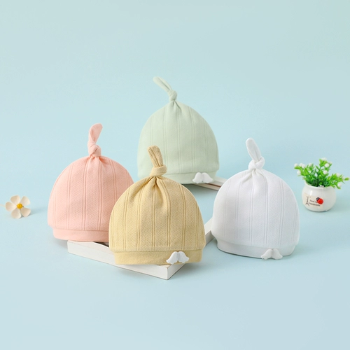 Детская летняя тонкая дышащая хлопковая шапка для новорожденных подходит для мужчин и женщин для выхода на улицу