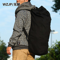 WZJP no thief super large barrel bag cotton canvas bag military fan outdoor tactical backpack shoulder riding bag