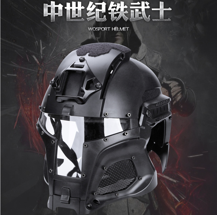 No thief WZJP medieval iron warrior helmet tactical outdoor retro helmet mask mask army fan CS