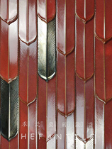 He Pan Nordic retro kiln change shaped peacock feather handmade brick background wall tile porch art tile tile tile tile