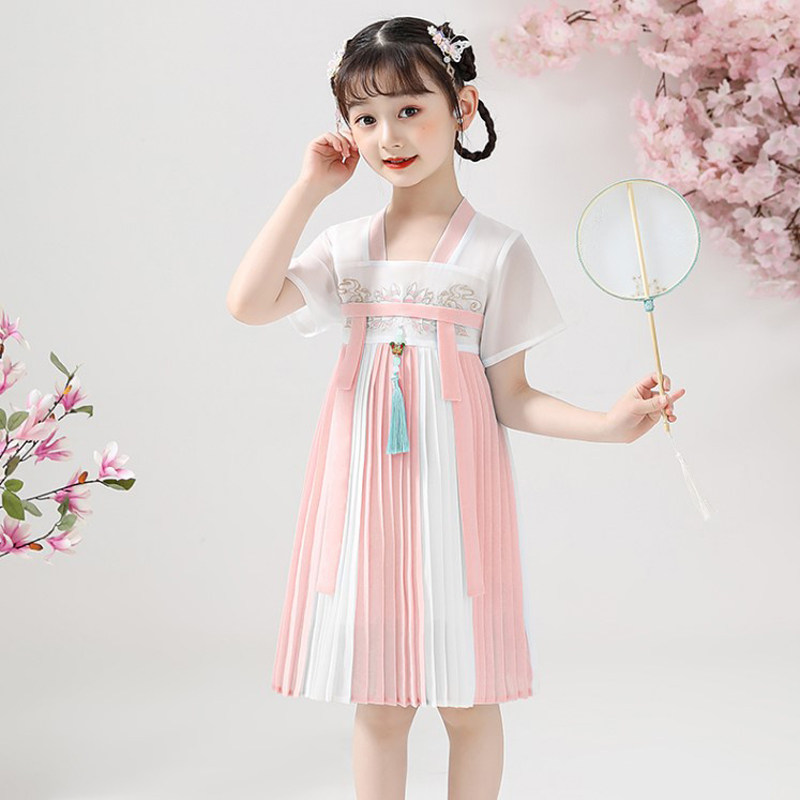 Girl Ocean Dress 2022 New Summer Dress Children China Wind Ancient Dress Little Girl Ultra Fairy Qi Hanfu Princess Dresses Dress