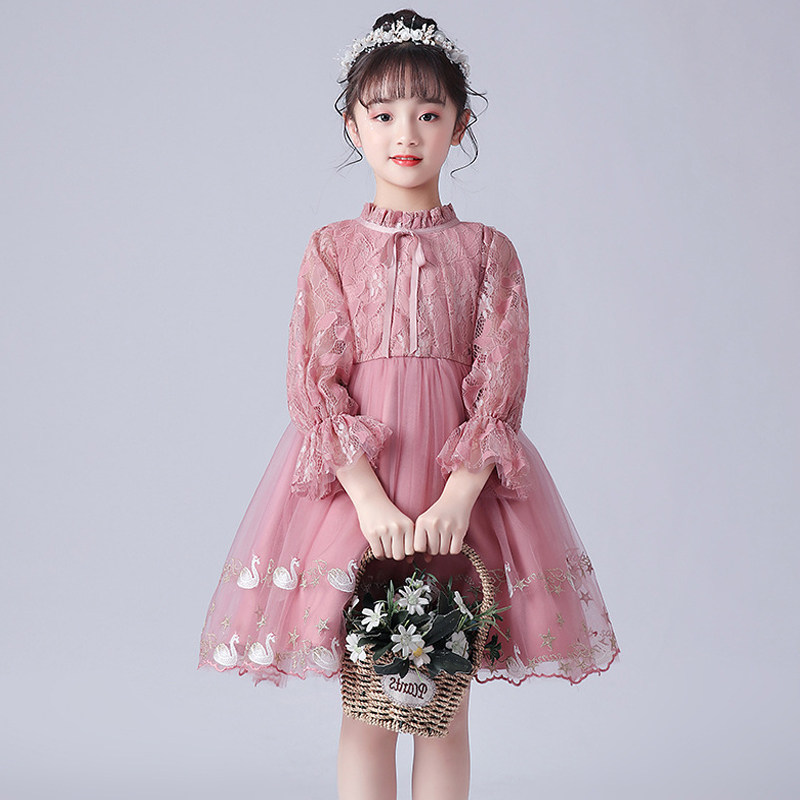 Girl Foreign Dress Spring Autumn 2022 New Children's Performance Gown Spring Women's Bao Foreign Palate Princess Dress Princess Dress