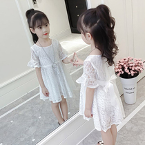 Hong Kong Girls summer dress 2021 new foreign style baby childrens clothing Korean version of the little girl short-sleeved princess dress