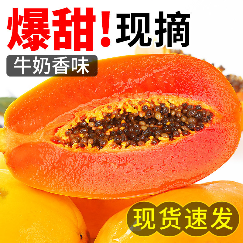Hainan red heart papaya seasonal pregnant women fruits fresh 9 pounds of tree cooked milk rock sugar papaya whole carton 10