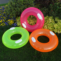 Phosphor green swimming ring blue middle child 6-10 years old adult inflatable belt handle underarm ring transparent swimming ring