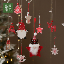 Jinghua Christmas Snowflake Wood Chip Santa Claus Fawn Gingerbread Man Hanging Ornaments Christmas Decorative Ornaments Hanging Ornaments