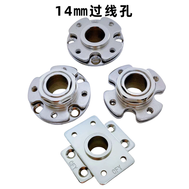 14 ㎜ High-Torque Disc Damper with Wire Hole, 90 and 180 Degree Limit, 360 Degree Rotation, Free-Stop Hinge
