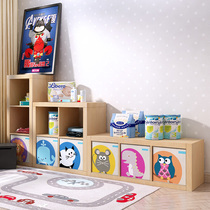 Childrens storage lattice cabinet simple toy locker kindergarten free combination storage rack baby bookshelf bookcase