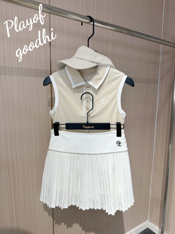Golf Clothing for Women, Korean Style Set, Golf Short-Sleeve Women's Clothing, Anti-Exposure Sports Short Skirt Pants, Tennis