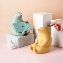 Nordic INS Wind Cute Animals Ceramics Pendulum with Squirrel Mobile Phone Bracket Girls Store Money Pot Tabletop Decorations