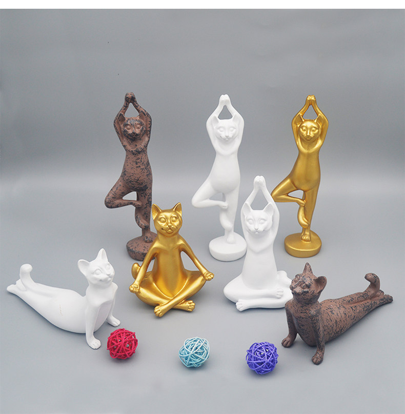 Yoga Cat Swing Piece Home Living Room Book Room Decoration Craft Gift Swing Accessories Hotel Yoga Clubhouse Shop Opening Gifts