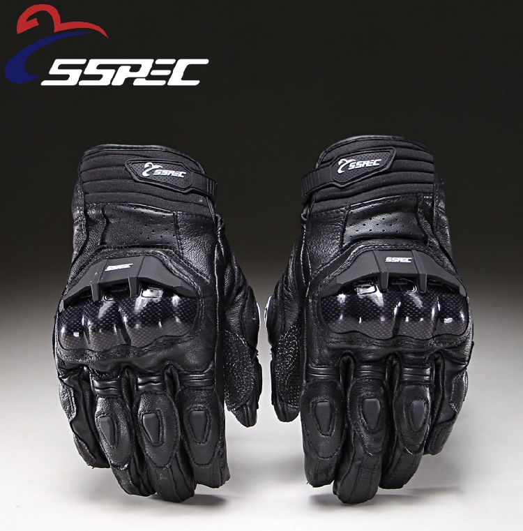 SSPEC-7106 new locomotive racing carbon fiber gloves protective shell Knight locomotive anti-drop short gloves
