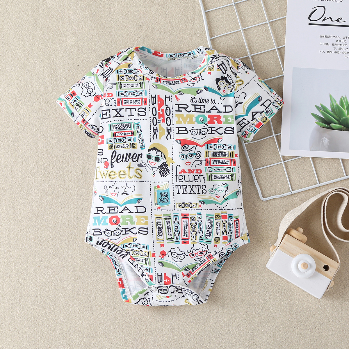 New summer baby fashion wear short sleeve short sleeve English printed