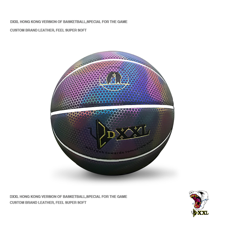 Chính hãng luminous phản quang gấu DXXL bóng rổ holographic glow cầu vồng sinh nhật quân đội brother 7th 6th 5th blue ball 	giá thành lưới bóng rổ	