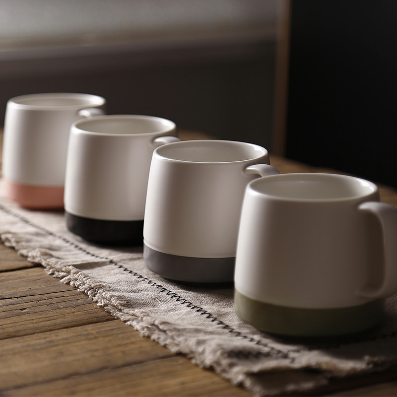 Nordic minimalist frosted ceramic mug office tea cup creative large capacity coffee cup couple drinking water cup