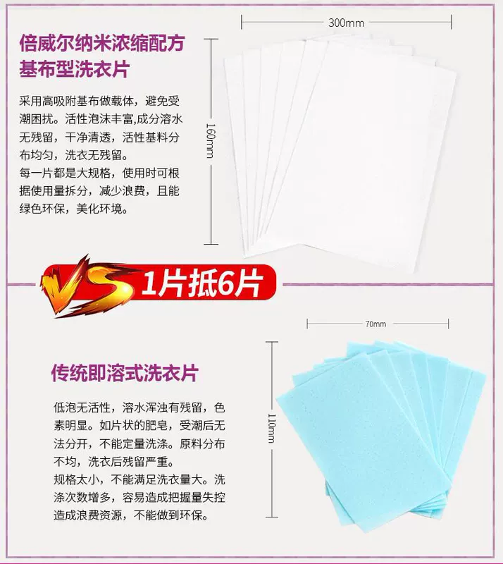 Giặt tẩy tập trung tấm nano Weiwei làm sạch không có chất huỳnh quang 30 miếng - Dịch vụ giặt ủi