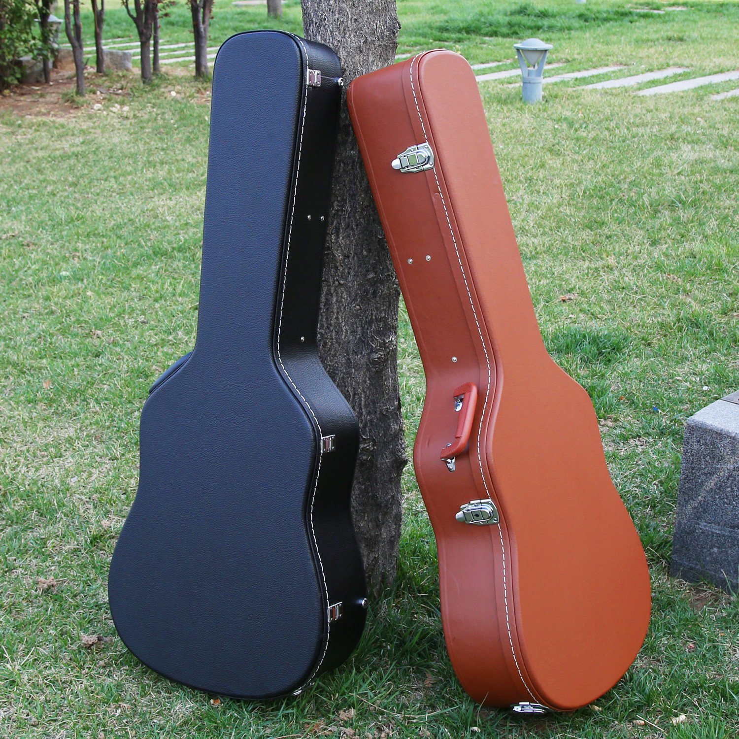 High-end folk Guitar Case Guitar Leather Case 39 39 40 41 Inch Harmonica Box Vintage Geit Bag Wood Leather box