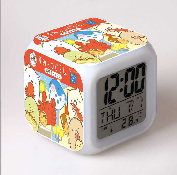 Japanese corner creature peripheral alarm clock colorful mood LED light-emitting small alarm clock can come to map custom lazy alarm clock