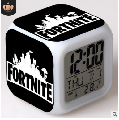 Fortnite Night Alarm Fortnite Athletic Shooting Game Colorful Mood Luminous LED Alarm Clock to Create