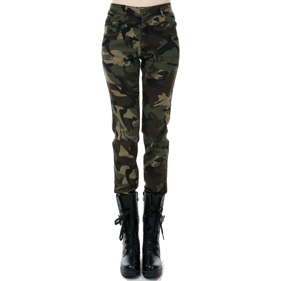 womens stretch camo pants