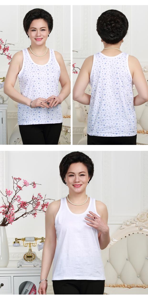 Mùa hè mỏng mẹ áo cotton lỏng áo vest nữ cao tuổi kích thước lớn cotton áo không tay bán áo lót nam