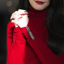 Magnificent drill accessories Cashmere Sweatshirt With heaps of heaps of red high collars undershirt sweater womens autumn new