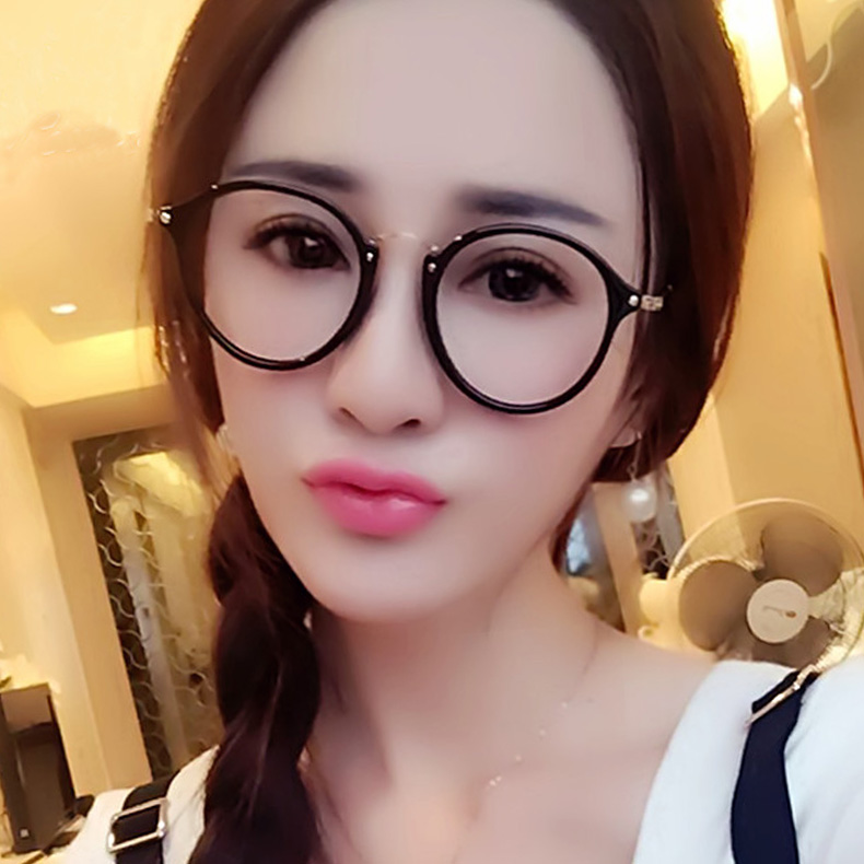 Kính cận thị retro gọng kính nữ văn học mặt tròn phiên bản Hàn Quốc mặt to tròn đơn giản siêu nhẹ gọng kính không có thấu kính kính louis vuitton