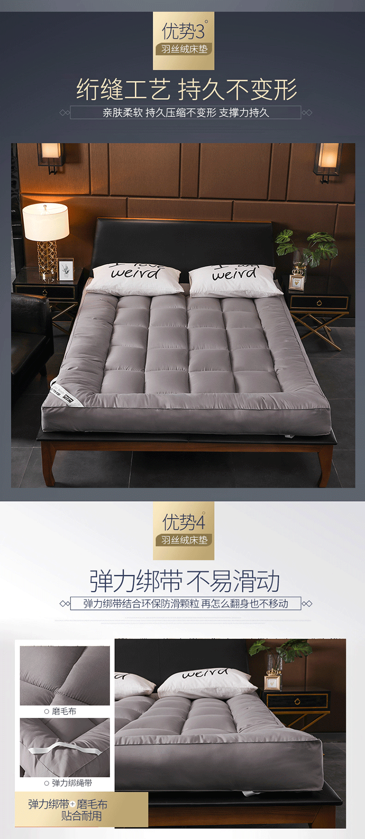Đổ bông xuống đệm nệm 10cm 褥 1,5 m 1,8m Tấm lót nệm đôi giường nệm 2x2.2 đệm nước