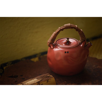 (Early Lotus Hall)Jingdezhen pottery clay boiling kettle Woven Rattan beam pot Old rock mud