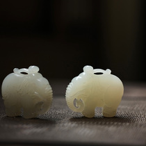 Taichu Lianhuatang Tea Things Elephant Decoration Small Jade Cover