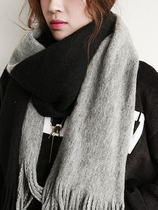 (100% cashmere)couple scarf womens autumn and winter 2018 new Korean version wild wool thickened mens collar