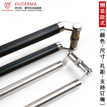 Stainless steel framed glass door side door handle rose gold round tube pearl black titanium gold paint large door handle