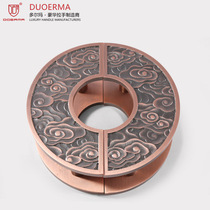 Solid aluminum plate carved door handle retro style red bronze door handle antique copper glass door handle