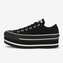 Tax package Japanese version Converse ALL STAR CHUNKYLINE OX thick-soled canvas shoes black and white