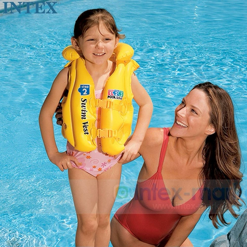 Intex, надувной оригинальный детский купальник для плавания, спасательный жилет, безопасная подушка безопасности