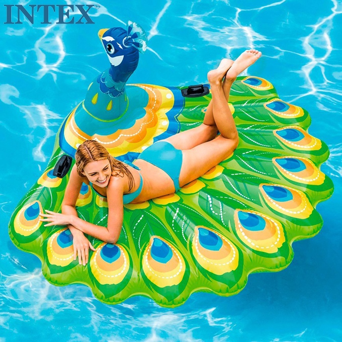 Original INTEX Peacock Seat Inflatable Animal Mounts Water Play Toys for Children and Adults