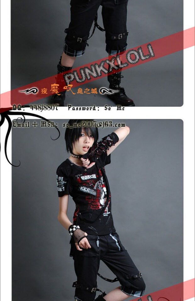 Перчатки ╋魔叹╋ glp 别针绑带套指袖套 mad视觉kera朋克punk 395br 单只