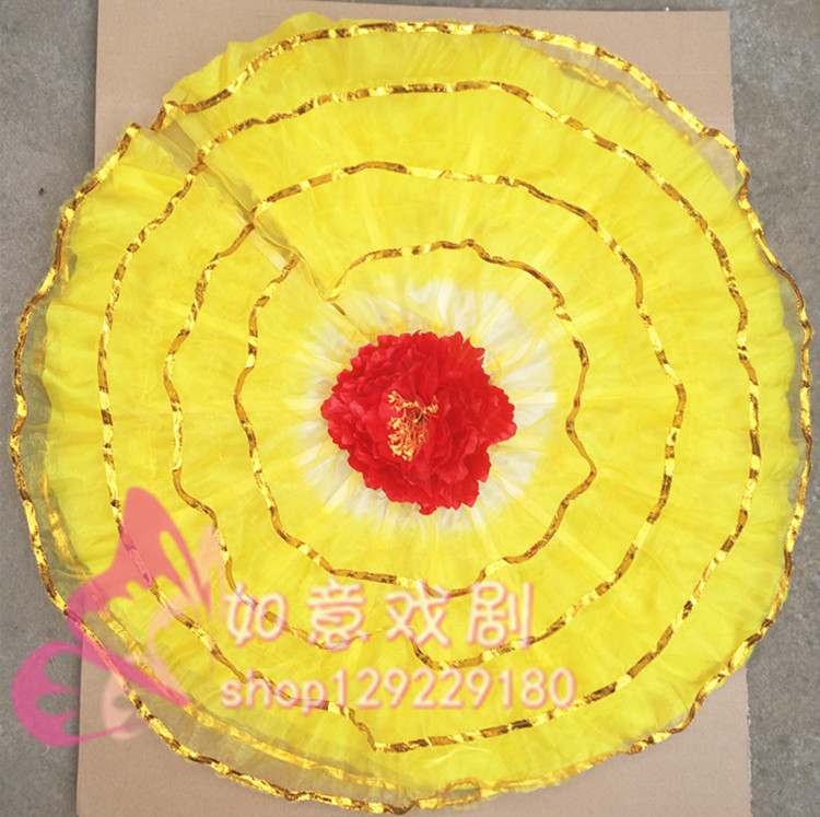 Classical dance fan lotus leaf fan 360 degree two-color round fan dancing lotus fan Yangge fan custom