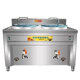 Двойная ствола варенованная лапша печь Коммерческое электрическое горячее горячее горячее горшок с плоским газовым супом с лапшой Горячая порошка многофункциональная ковша с лапшой с двойной головкой