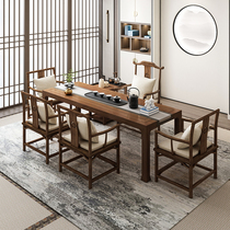 Solid Wood tea table and chair combination modern simple office coffee table new Chinese Zen tea table kung fu large board table