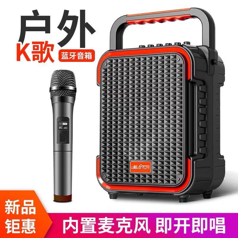 Landwater D9 sound outdoor portable handset square dance K - song Bluetooth speaker mobile phone live singing home