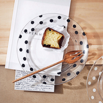 Zetten Family Ins Wind Polo Dot Cross Glass Dish Dinner Plate with dish Schallapan dessert snack tray